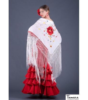 spanish shawls - - Roma Shawl - Multicolor Red Embroidered