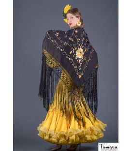Roma Shawl - Gold and Ivory Embroidered