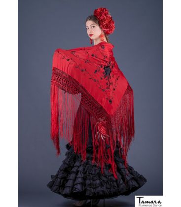 triangular embroidered manila shawl in stock - - Roma Shawl - Black Embroidered