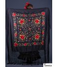 Manila Spring Shawl - Red and Gold Embroidered (In stock)