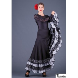 Faldas flamencas MUJER modelo Falda flamenco Cordoba Lunares - Punto y koshivo Negro lunares blancos y negros