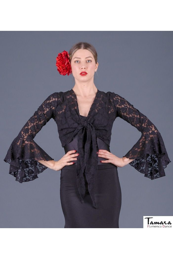 Maillot, body et haut de flamenco FEMME modèle Chupita Linares - Dentelle Noir