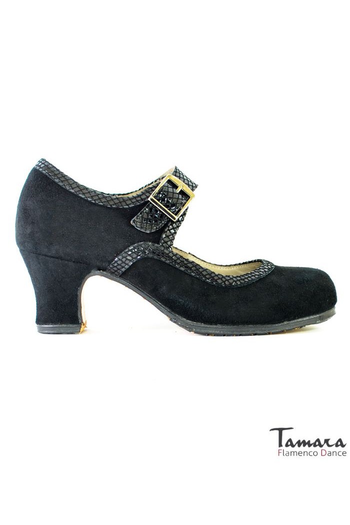 Chaussures professionnelles de flamenco Tamara modèle Chaussures de flamenco Saeta Noir