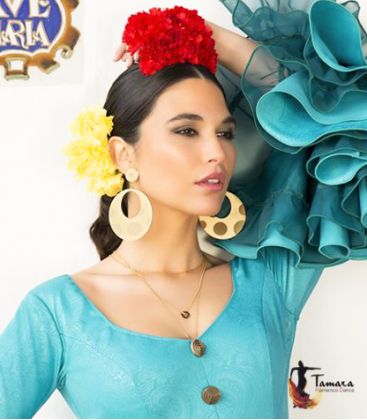 flamenco earrings - - Premium Flamenco Earrings - Golden with Polka Dots
