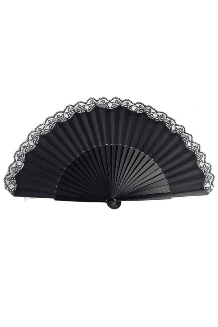  Spanish fans model Medio Pericon fan (27cm) - Lace White