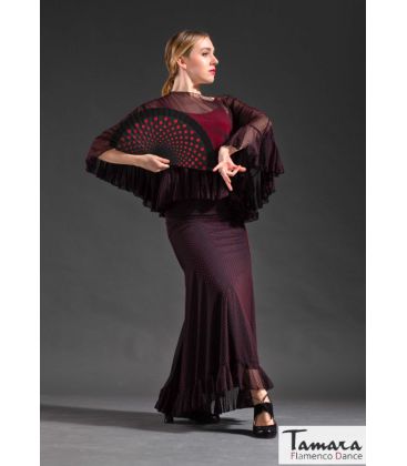 faldas flamencas mujer bajo pedido - Falda Flamenca TAMARA Flamenco - Falda Triana - Punto y tul elástico Lunar rojo