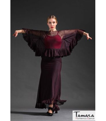 faldas flamencas mujer bajo pedido - Falda Flamenca TAMARA Flamenco - Falda Triana - Punto y tul elástico Lunar rojo