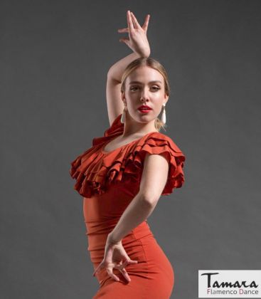 bodycamiseta flamenca mujer bajo pedido - Maillots/Bodys/Camiseta/Top TAMARA Flamenco - Camiseta Caña - Punto elástico