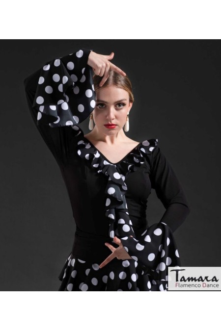 Maillot, body et haut de flamenco FEMME modèle Top Lola - Viscose et crep 