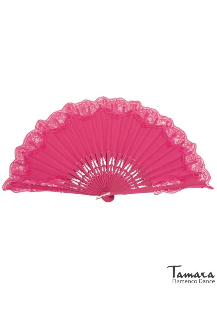 Abanicos y Pericones modelo Abanico Pericón (23cm) - Encaje negro-rojo-negro