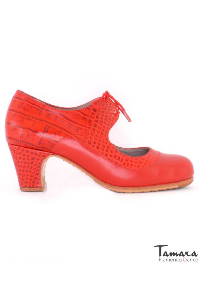 Chaussures professionnelles de flamenco Tamara modèle Chaussures de flamenco Cabales Rouge