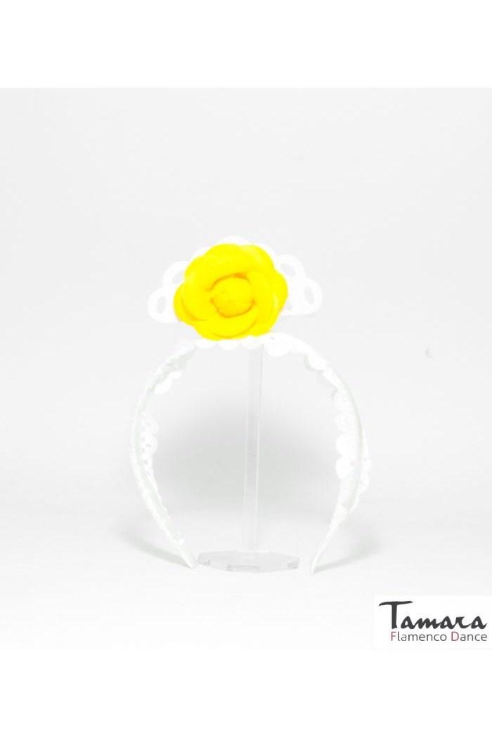 Flores de Flamenca modelo Diadema flamenca infantil con flor Blanco