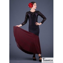 Faldas flamencas MUJER modelo Falda flamenco Granada Lunar Pequeño - Punto y Koshivo Negro lunar blanco