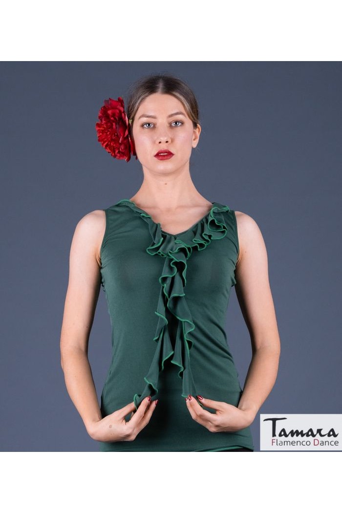 Maillot, body et haut de flamenco FEMME modèle T-shirt Tango - Viscose Bordeaux