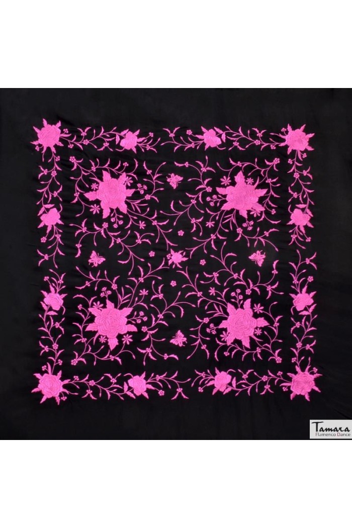  Square Embroidered Manila Shawl model Manila Spring Shawl - Embroidered Red