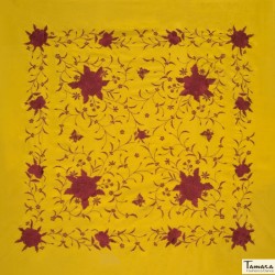 Châle Manille brodé Carré modèle Châle Printemps Manille - Brodé Bordeaux Noir