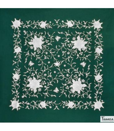 manila shawl in stock - - Manila Spring Shawl - Silver Embroidered
