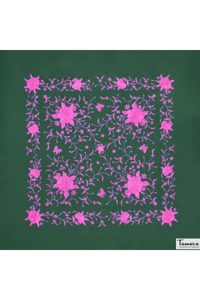  Square Embroidered Manila Shawl model Manila Spring Shawl - Embroidered Red