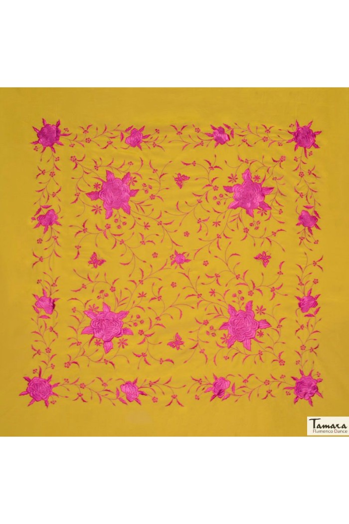  Square Embroidered Manila Shawl model Manila Spring Shawl - Embroidered Red