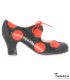 in stock flamenco shoes professionals - Begoña Cervera - Cordonera with Polka Dots - In stock
