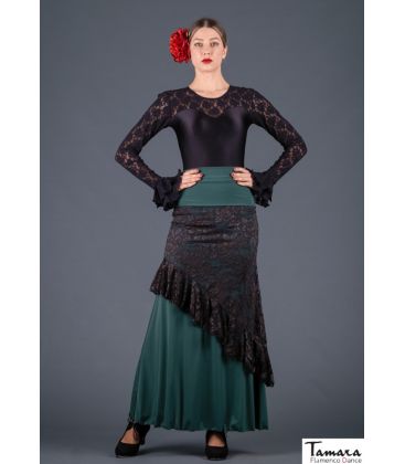 flamenco skirts woman in stock - Falda Flamenca TAMARA Flamenco - Flamenco skirt Maya - Elastic knit and lace