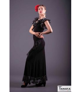 Falda flamenco Lerele - Punto elastico y gasa Lunares blancos