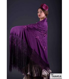 Manila Spring Shawl - Purple Embroidered