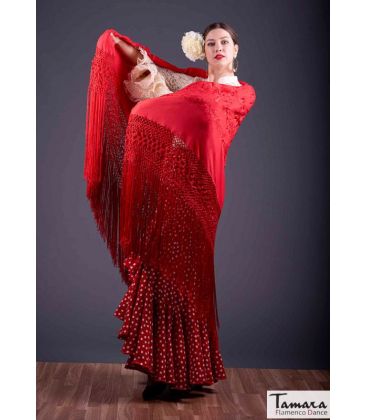 manton de manila personalizable - - Manton de Manila Primaveral - Bordado Rojo