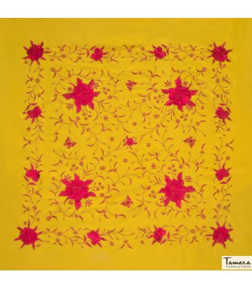 manila shawl personalised - - Manila Spring Shawl - Red Embroidered