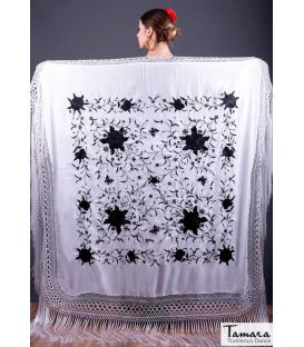Manila Spring Shawl - Black Embroidered