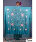 Manila Spring Shawl - Pink tons Embroidered
