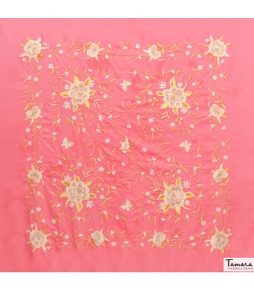 manila shawl personalised - - Manila Spring Shawl - Earth and Gold tones Embroidered