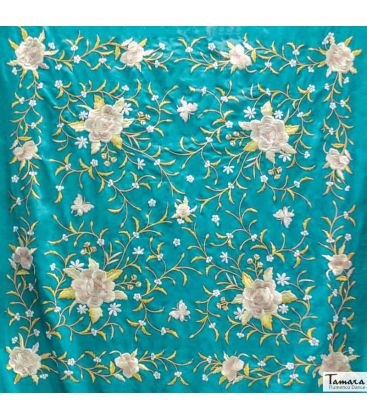 manila shawl personalised - - Manila Spring Shawl - Earth and Gold tones Embroidered