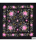 Manila Spring Shawl - Embroidery Fuchsia tones (In stock)