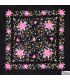 Manila Spring Shawl - Embroidery Fuchsia tones - square embroidered manila shawl in stock - 