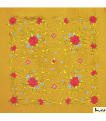manton manila bordado cuadrado en stock - - Manton de Manila Primaveral - Bordado Multicolor