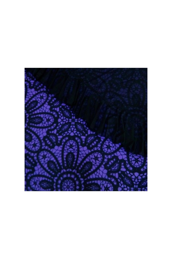 Jupes flamenco FEMME modèle Jupe flamenco Jupe Carmencita - Tricot élastique imprimé Imprimé en rouge