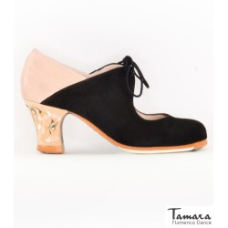 Zapatos de flamenco Profesionales modelo Zapatos de flamenco Arty - Diseño 03 - Ante - Pintado a mano: Claveles - Carrete 6cm - Normal Diseño 03