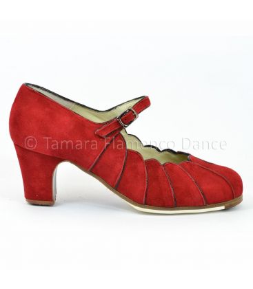 zapatos de flamenco profesionales personalizables - Begoña Cervera - zapato de flamenco begoña cervera acuarela rojo ante