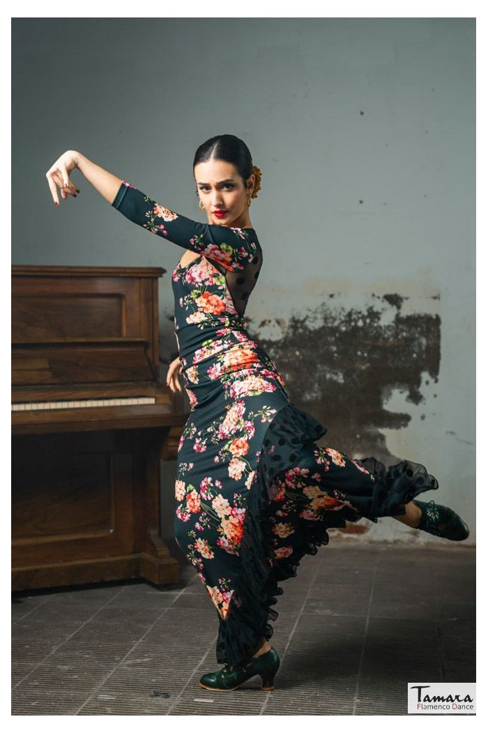 Jupes flamenco FEMME modèle Jupe flamenco Jupe flamenco Yumbel - Tulle et point élastique Imprimé floral coloré