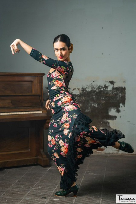  Flamenco skirts WOMAN model Flamenco skirt Yumbel flamenco skirt - Tulle and elastic knit Colourful floral print