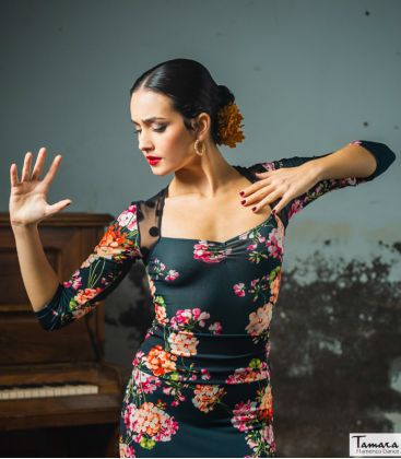 bodycamiseta flamenca mujer bajo pedido - Maillots/Bodys/Camiseta/Top TAMARA Flamenco - Body Elqui - Punto elástico Estampado