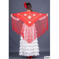 Mantoncillo bordado flamenca modelo Mantoncillo Florencia - Bordado Tierra y oro Morado