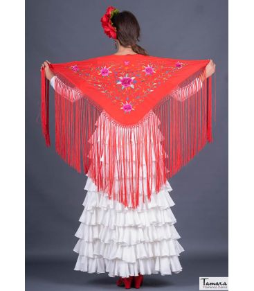 embroidered flamenco shawl in stock - - Florencia Shawl - Pink tons Embroidered