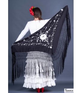 Roma Shawl - White Embroidered