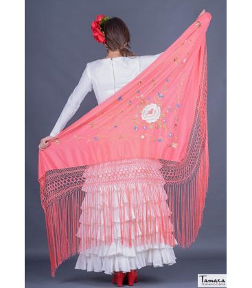 triangular embroidered manila shawl in stock - - Roma Shawl - Multicolor Red Embroidered