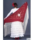 Roma Shawl Ivory Fringe - Earth tons Embroidered (In Stock)