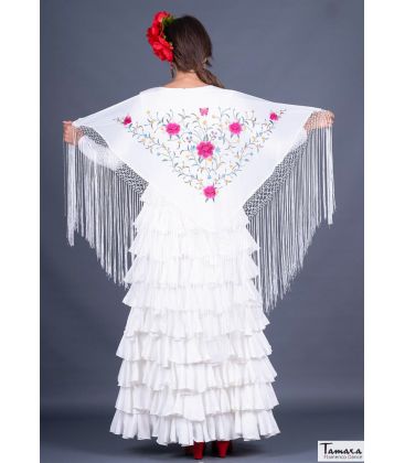 mantoncillos de flamenca - - Mantoncillo Florencia - Bordado tonos fuxia
