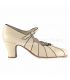 flamenco shoes professional for woman - Begoña Cervera - flamenco shoe begoña cervera beige leather