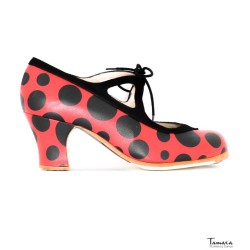 Zapatos de flamenco Profesionales modelo Zapatos de flamenco Candor - Diseño 01 - Piel - Mismo material y color - Carrete 6cm - Normal Diseño 01